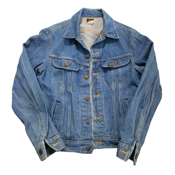 Riders by Lee Other - Vintage Lee Denim Jean Trucker Jacket Size 40 Blue Made In USA